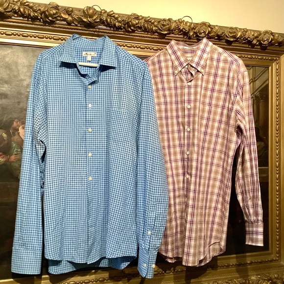 Pair of Peter Millar Plaid Shirts Sz Medium - Picture 2 of 7